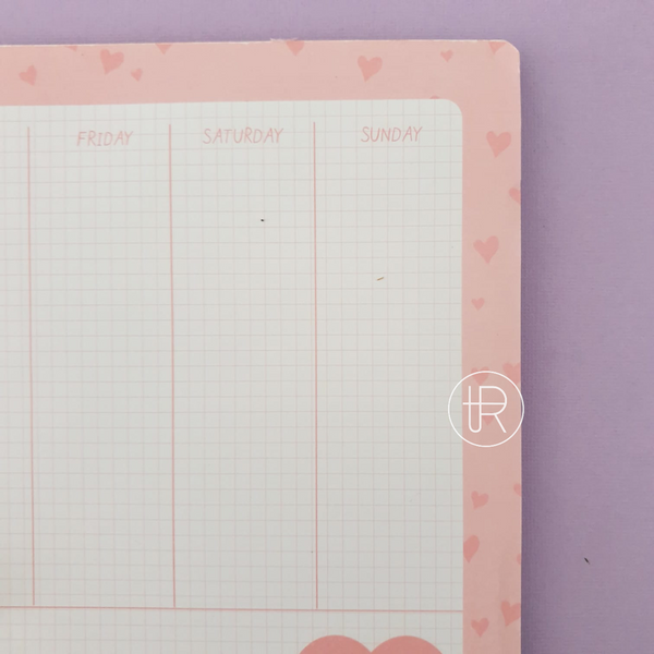 Weekly Desk Planner: Pink